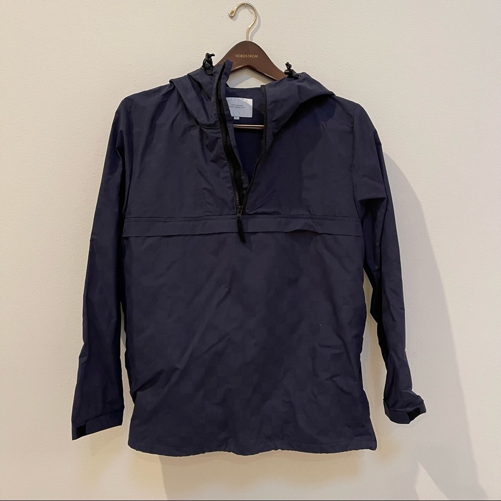 Saturdays New York Navy Blue Zip Up Windbreaker Jacket Size L